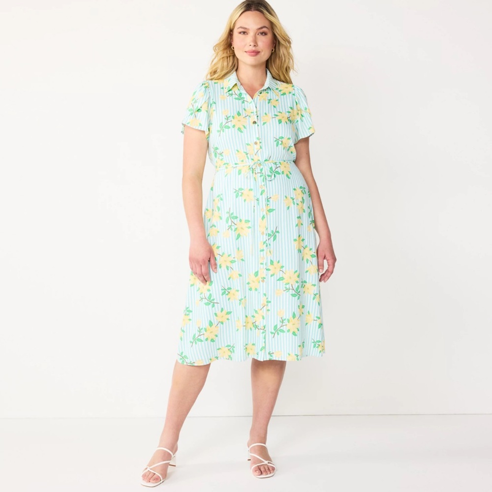 Draper James RSVP Floral Striped Dress NWT